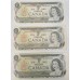 CANADA 1973 . 3 x ONE 1 DOLLAR BANKNOTES . LAWSON / BOUEY